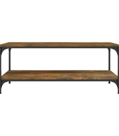 Hot Salontafel 80x50x40 cm bewerkt hout gerookt eikenkleurig Tafels