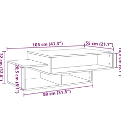 Salontafel 105x55x32 cm bewerkt hout artisanaal eikenkleurig Tafels