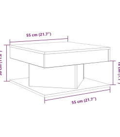 Online Salontafel 55x55x30 cm bewerkt hout artisanaal eikenkleurig Tafels