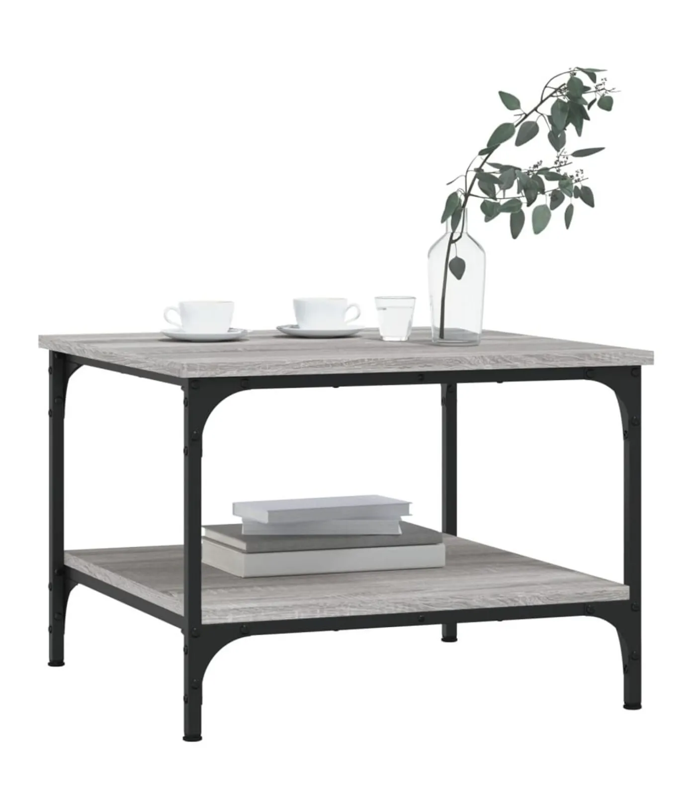Online Salontafel 55x55x40 cm bewerkt hout grijs sonoma eikenkleurig Tafels