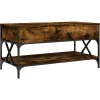 Hot Salontafel 100x50x50 cm bewerkt hout en metaal gerookt eiken Tafels