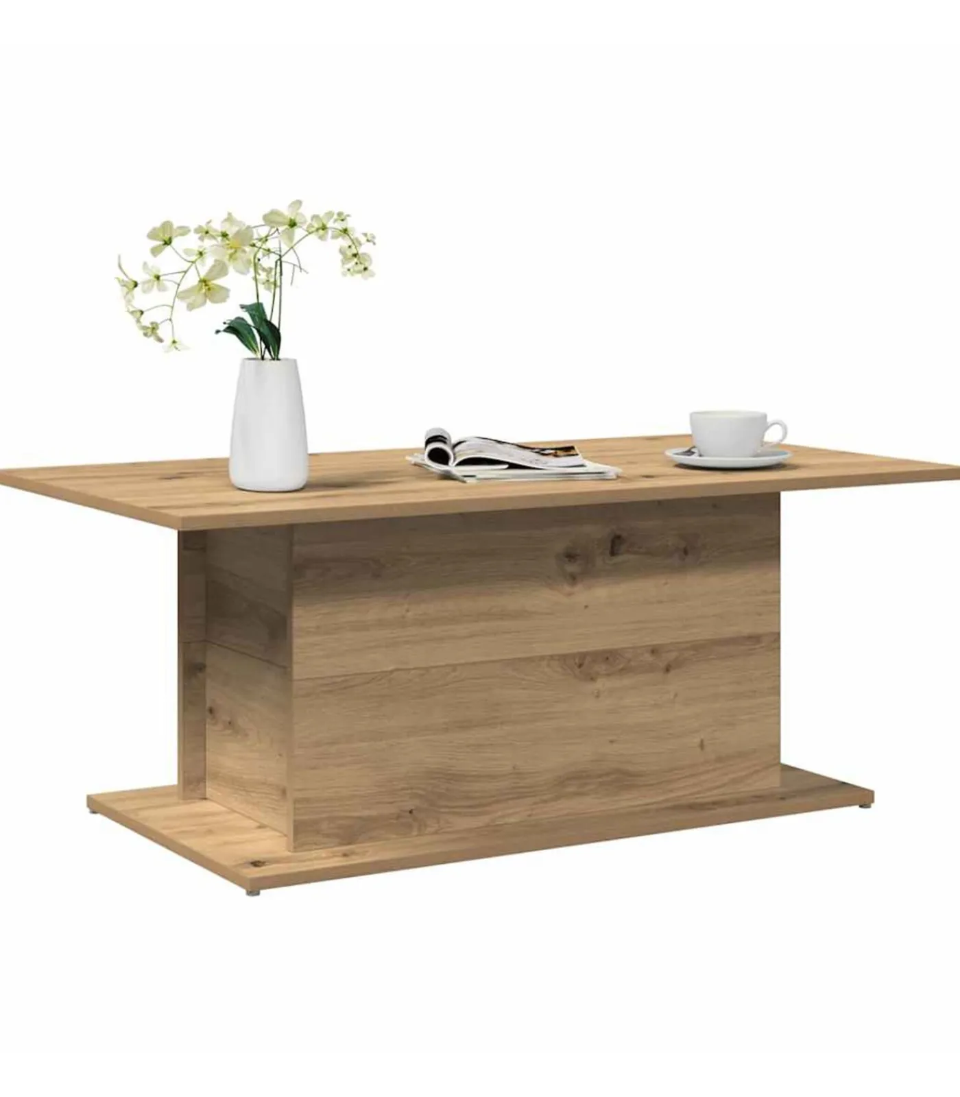 Sale Salontafel 102x55,5x40 cm bewerkt hout artisanaal eikenkleur Tafels