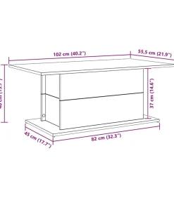 Sale Salontafel 102x55,5x40 cm bewerkt hout artisanaal eikenkleur Tafels