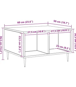 Sale Salontafel 60x50x36,5 cm bewerkt hout artisanaal eikenkleur Tafels