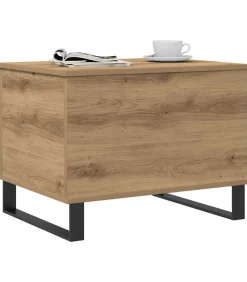 Discount Salontafel 60x44,5x45 cm bewerkt hout artisanaal eikenkleurig Tafels