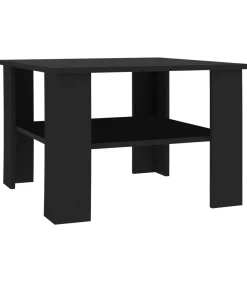 Outlet Salontafel 60x60x42 cm bewerkt hout zwart Tafels