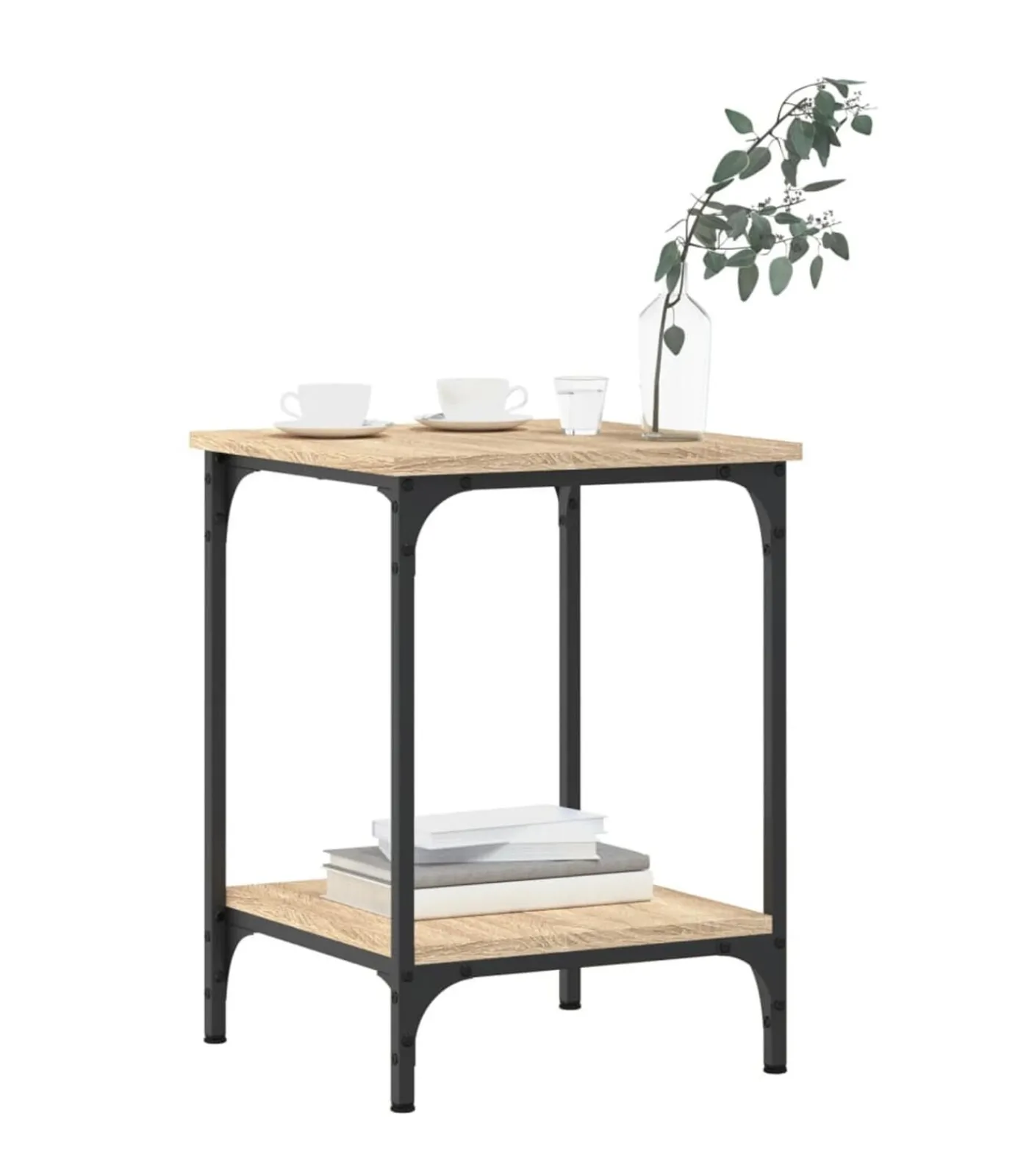 Salontafel 40x40x55 cm bewerkt hout sonoma eikenkleurig Tafels