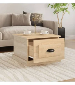Discount Salontafel 50x50x35 cm bewerkt hout sonoma eikenkleurig Tafels