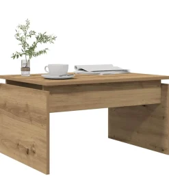 Online Salontafel 68x50x38 cm bewerkt hout artisanaal eikenkleur Tafels