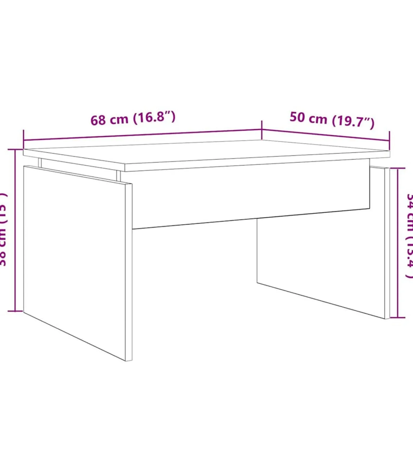 Online Salontafel 68x50x38 cm bewerkt hout artisanaal eikenkleur Tafels
