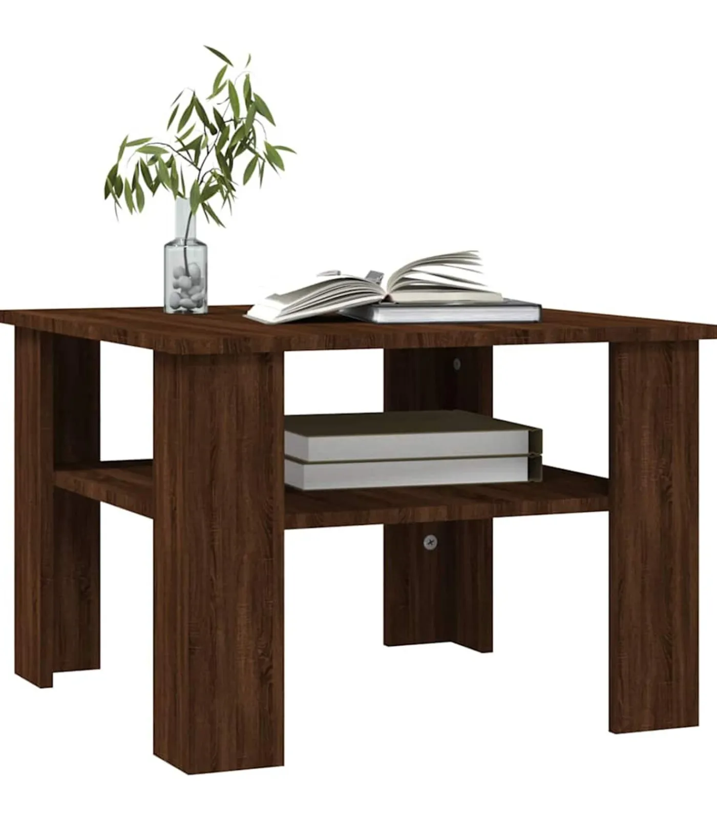 Hot Salontafel 60x60x42 cm bewerkt hout bruin eikenkleur Tafels