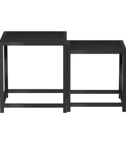Clearance Salontafels 2 st MDF zwart Tafels