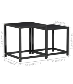 Clearance Salontafels 2 st MDF zwart Tafels