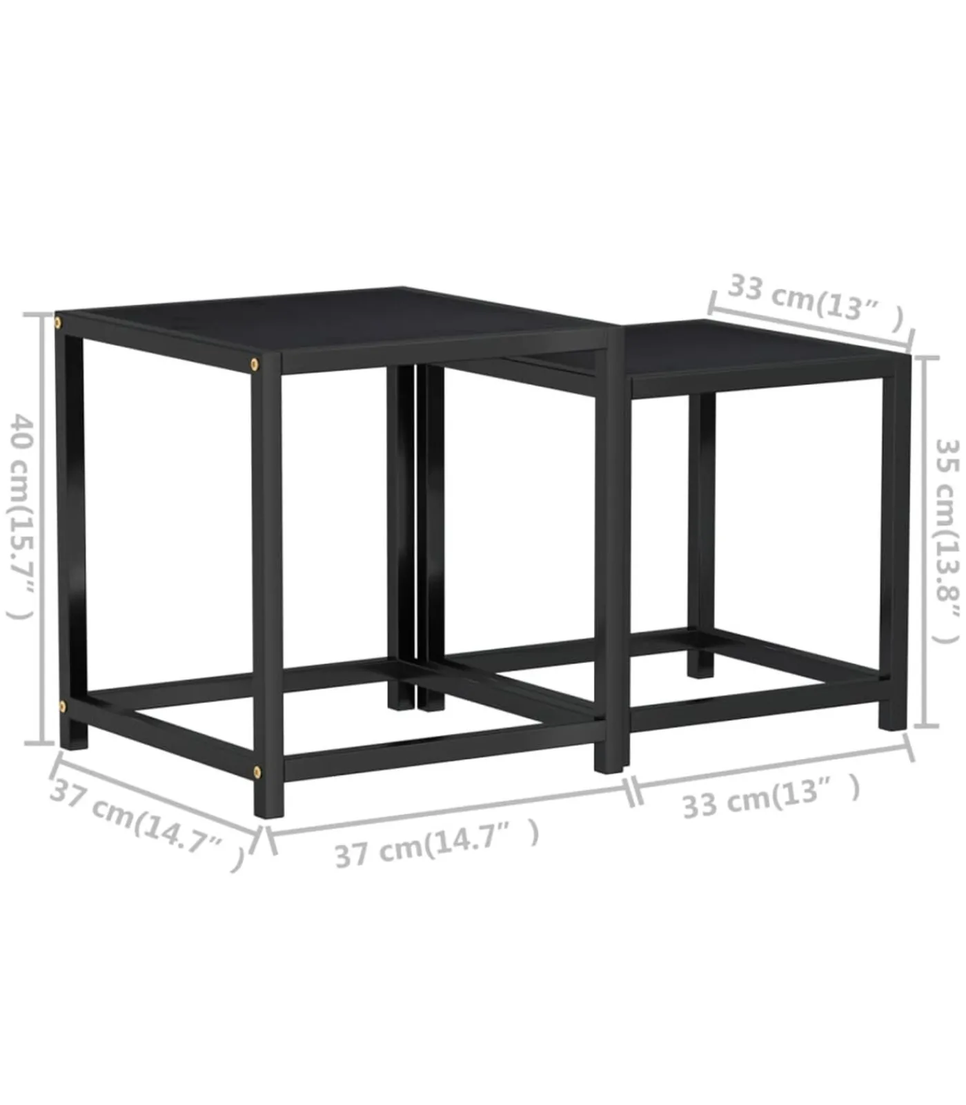 Clearance Salontafels 2 st MDF zwart Tafels