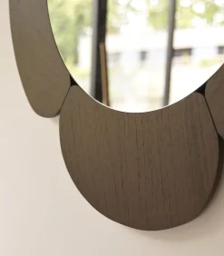 Hot Sara - Spiegel in donker mindihout 110 x 110 cm Spiegels