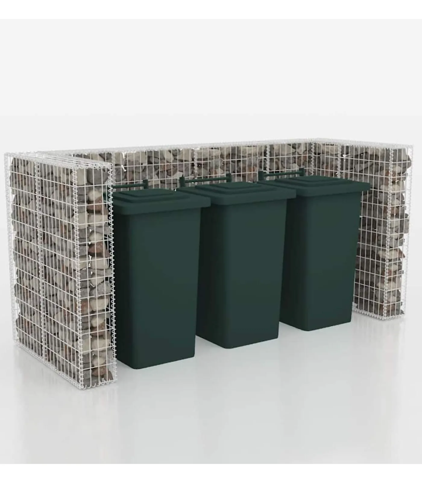 Sale Schanskorf drievoudige vuilnisbak ombouw 250x100x120 cm staal Manden En Bakken