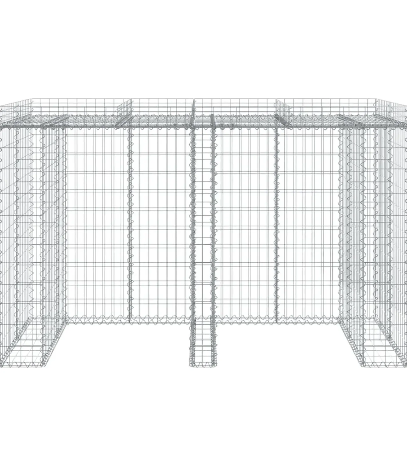 Schanskorf voor vuilnisbak 192x91x120 cm gegalvaniseerd ijzer Manden En Bakken