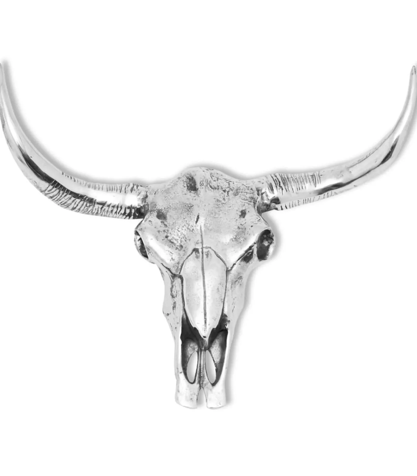 Schedel muurdecoratie aluminium zilver Decoratie