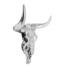 Schedel muurdecoratie aluminium zilver Decoratie