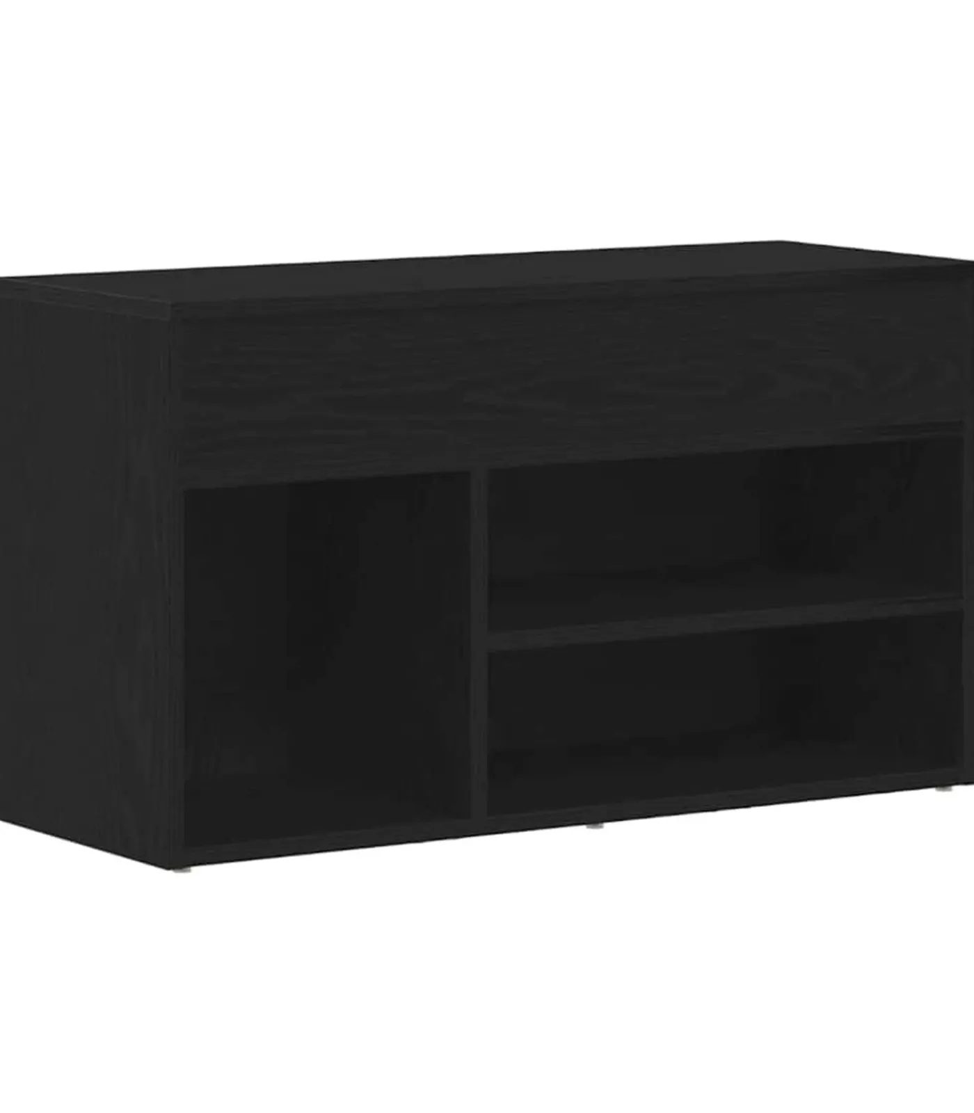 New Schoenenbank met plank Zwart eiken 80 x 30 x 45 cm Bewerkt hout Organiseren