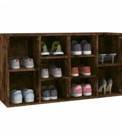 Sale Schoenenbank 103x30x55 cm bewerkt hout gerookt eikenkleurig Organiseren