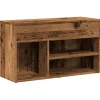 New Schoenenbank 80x30x45 cm bewerkt hout oud houtkleurig Organiseren