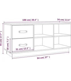 Clearance Schoenenbank 100x34x45 cm massief grenenhout zwart Organiseren
