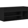 Best Schoenenbank 102x30,5x45 cm spaanplaat zwart eikenkleurig Organiseren