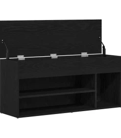 Best Schoenenbank 102x30,5x45 cm spaanplaat zwart eikenkleurig Organiseren
