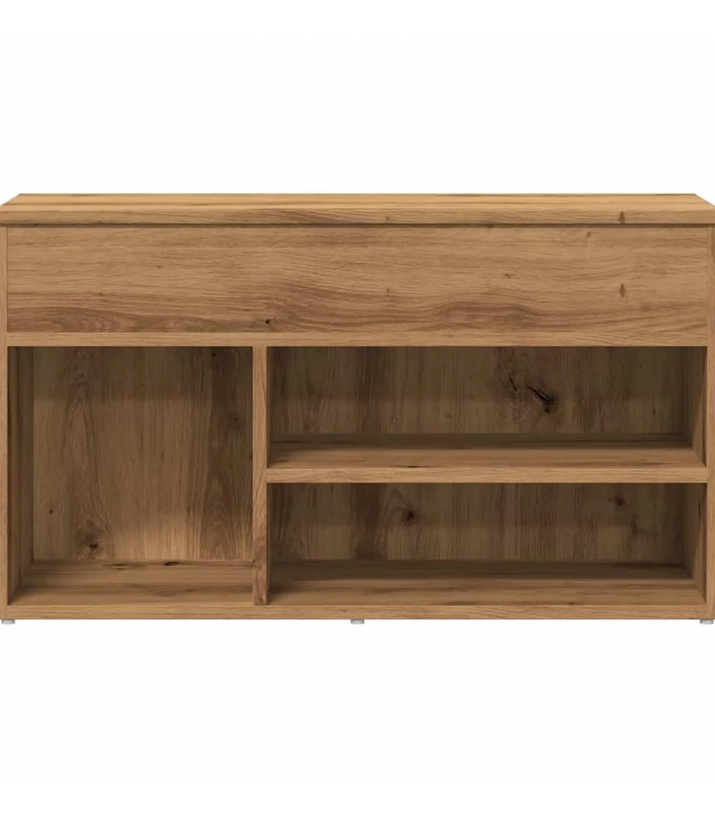Discount Schoenenbankje 80x30x45 cm bewerkt hout artisanaal eikenkleur Organiseren