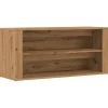 New Schoenenbankje 100x35x45 cm bewerkt hout artisanaal eikenkleur Organiseren