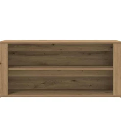 New Schoenenbankje 100x35x45 cm bewerkt hout artisanaal eikenkleur Organiseren