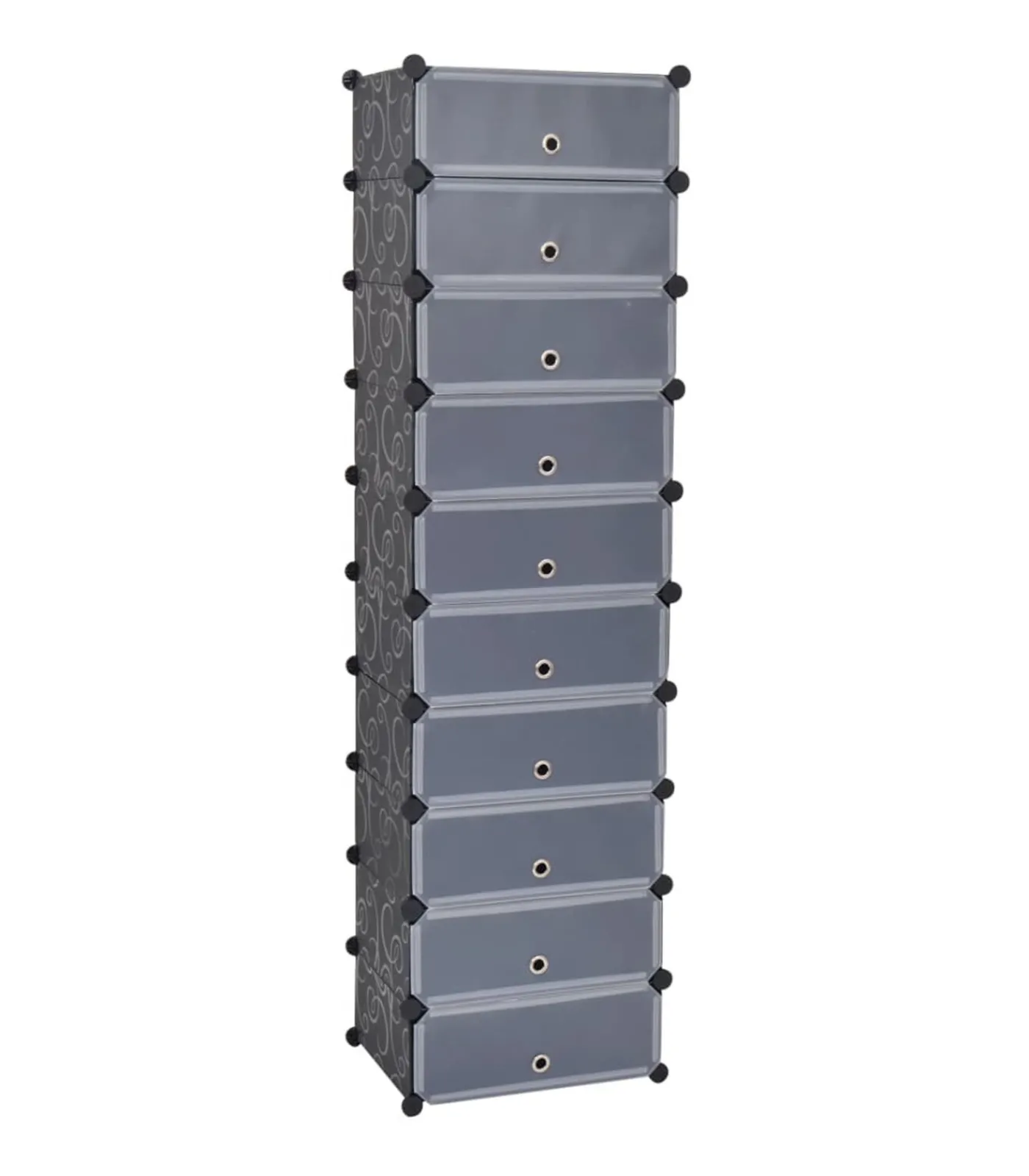 New Schoenenkast met 10 ineengrijpende vakken zwart Organiseren