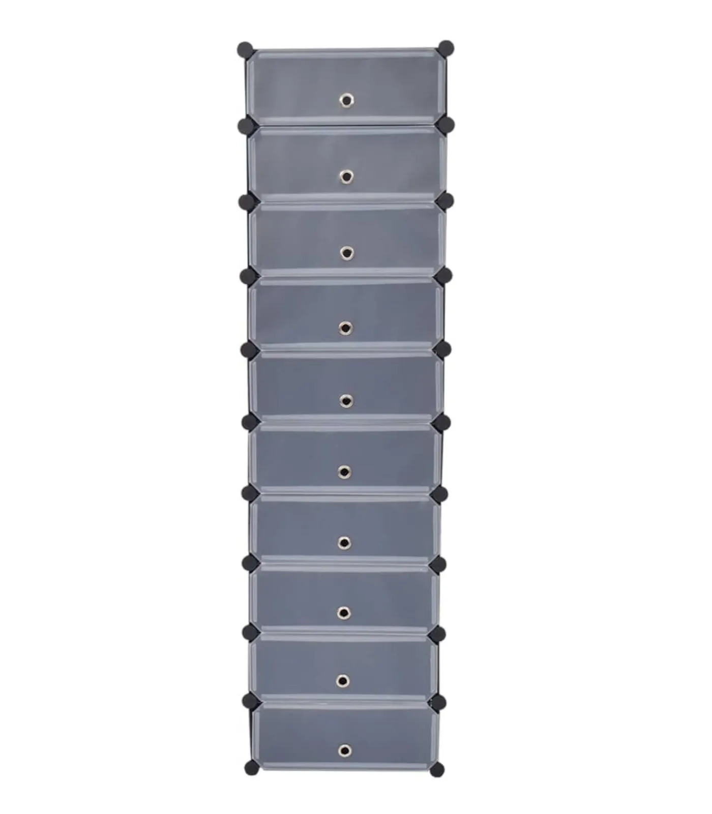 New Schoenenkast met 10 ineengrijpende vakken zwart Organiseren