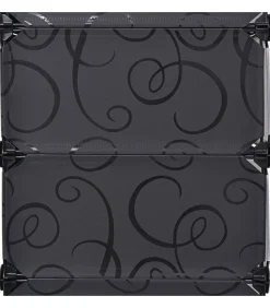 New Schoenenkast met 10 ineengrijpende vakken zwart Organiseren