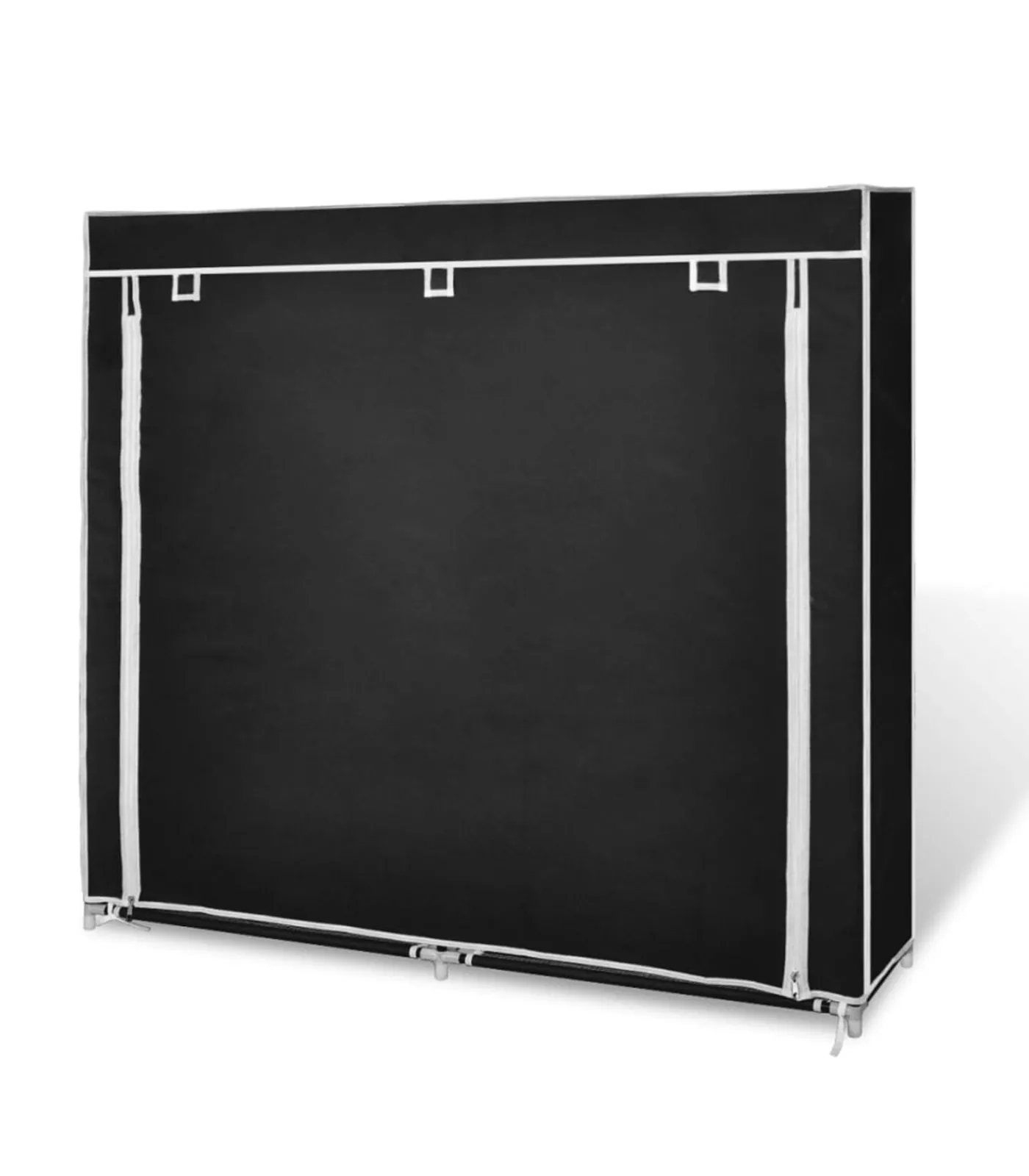 Hot Schoenenkast met hoes 115x28x110 stof zwart Organiseren