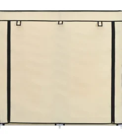 Best Schoenenkast met hoes 115x28x110 cm stof crème Organiseren