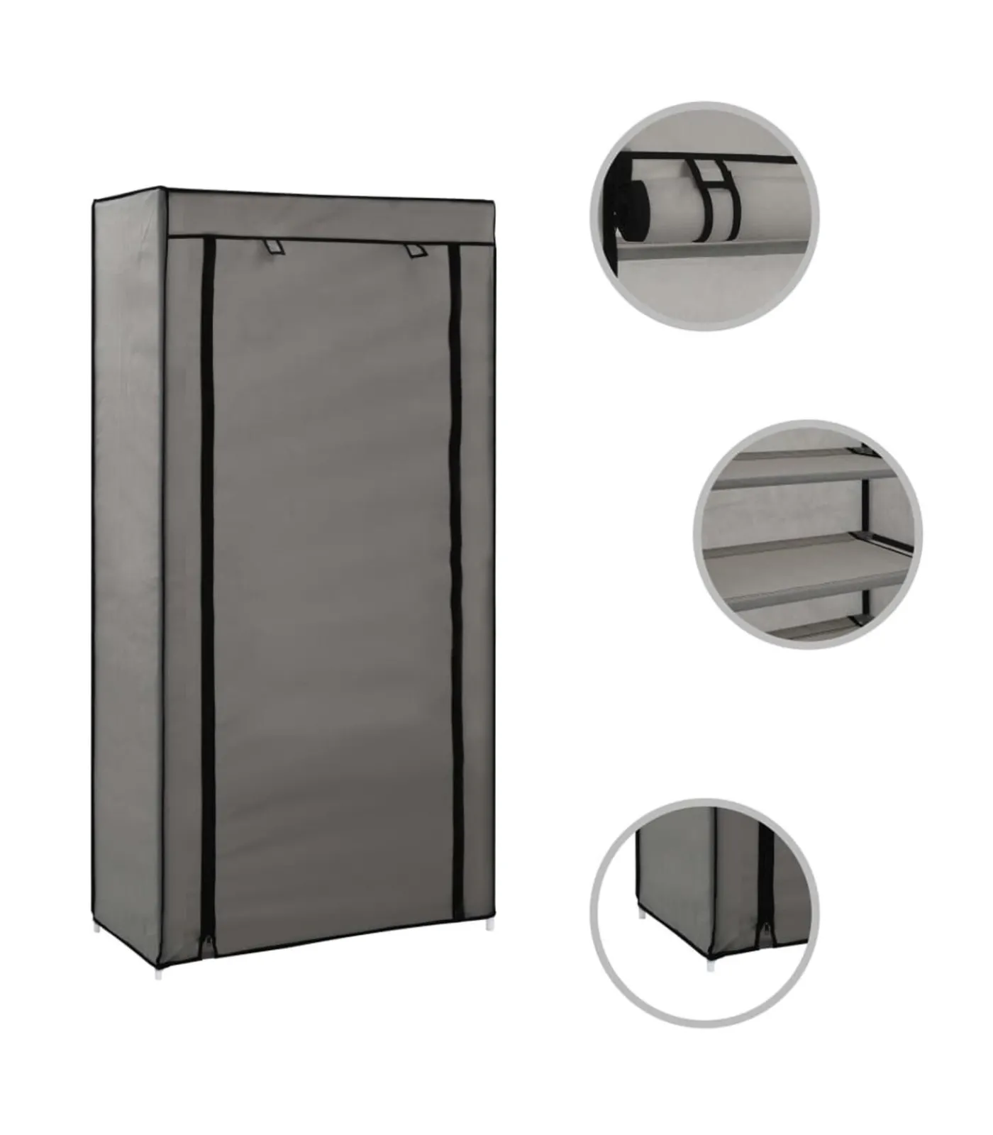 Discount Schoenenkast met hoes 58x28x106 cm stof grijs Organiseren