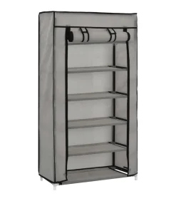 Discount Schoenenkast met hoes 58x28x106 cm stof grijs Organiseren