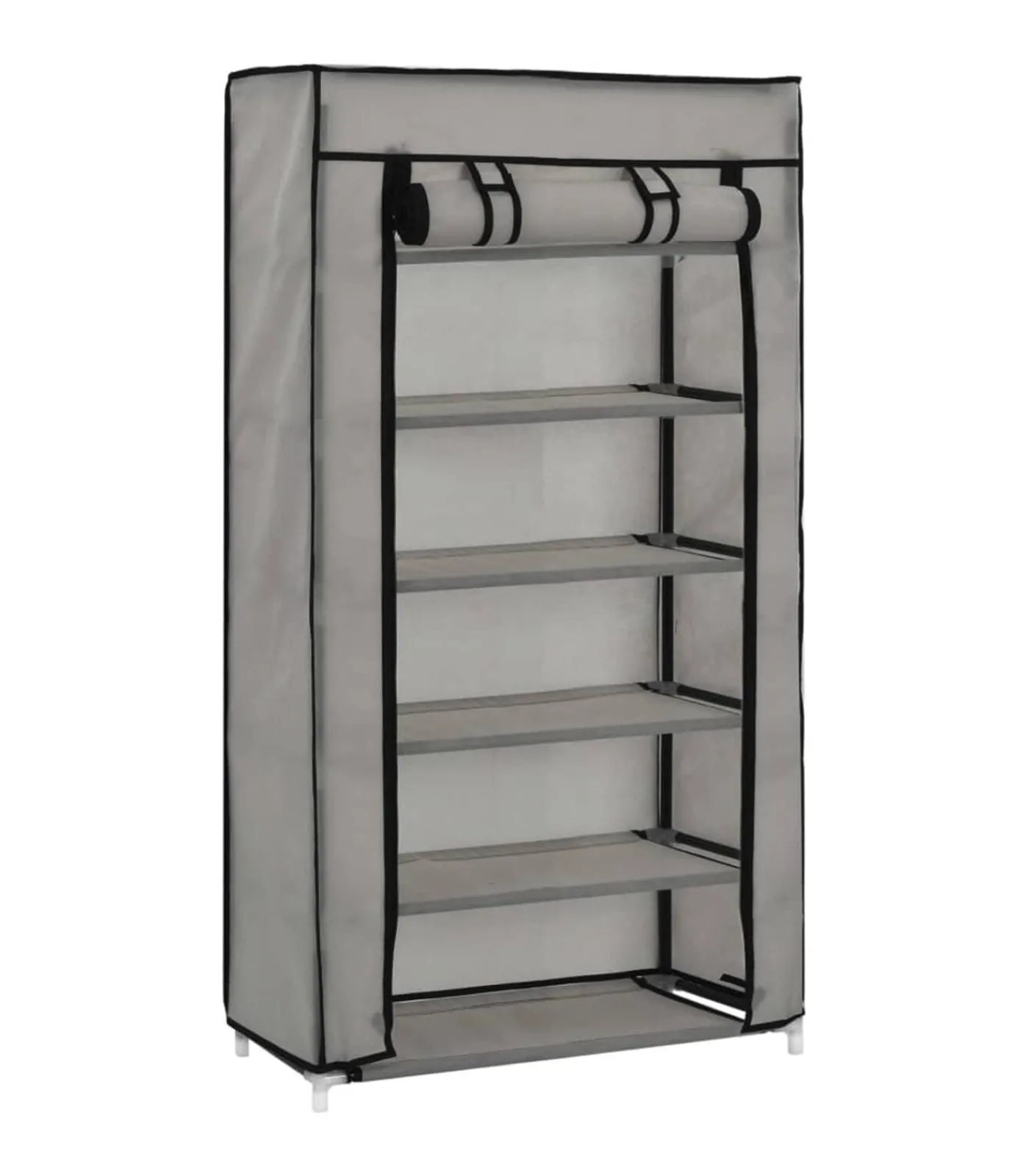 Discount Schoenenkast met hoes 58x28x106 cm stof grijs Organiseren