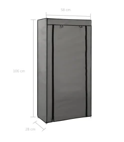 Discount Schoenenkast met hoes 58x28x106 cm stof grijs Organiseren