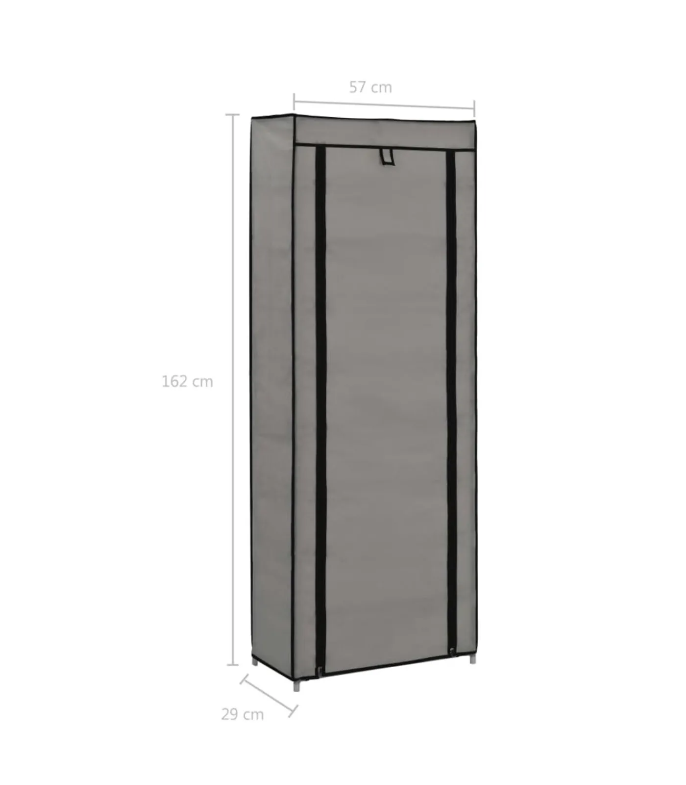 Sale Schoenenkast met hoes 57x29x162 cm stof grijs Organiseren