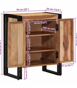 Best Schoenenkast met plank Zwart 30 x 30 x 40 cm Massief acaciahout Organiseren