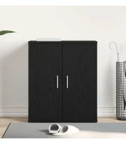 Schoenenkast met plank Zwart eiken 60 x 35 x 70 cm Bewerkt hout Organiseren