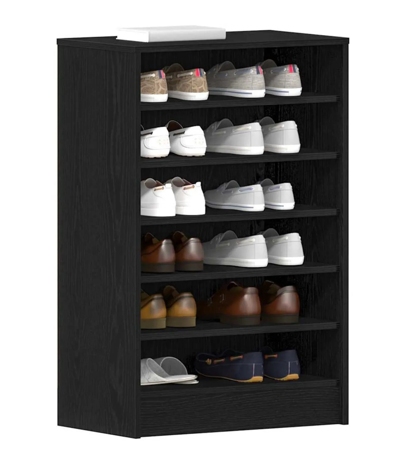 New Schoenenkast met plank Zwart eiken 60 x 35 x 92 cm Bewerkt hout Organiseren