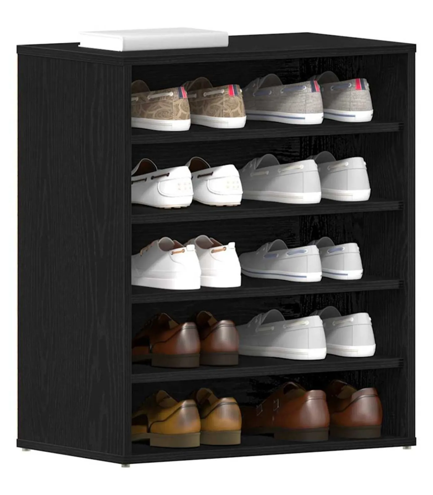 Online Schoenenkast met plank Zwart eiken 60 x 35 x 70 cm Bewerkt hout Organiseren