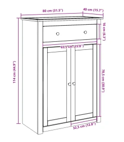 New Schoenenkast Panama 80x40x114 cm massief grenenhout Organiseren