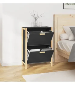 New Schoenenkast 57,5x33x80 cm bewerkt hout zwart Organiseren