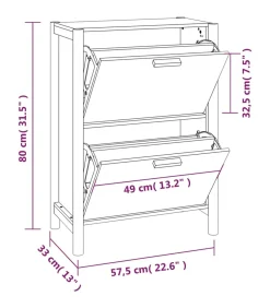 New Schoenenkast 57,5x33x80 cm bewerkt hout zwart Organiseren