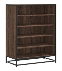 Sale Schoenenkast 75x38x97,5 cm bewerkt hout en metaal bruin eiken Organiseren